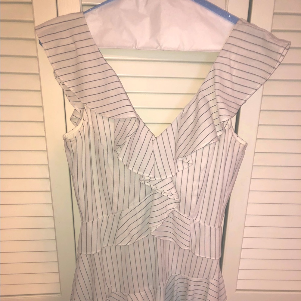 SAYLOR Lucy Striped Ruffle Textured Dress